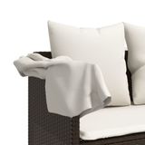 VidaXL Lounge Tuinstoel met Gecapitonneerde Zitting, Polyrattan en Staal, Crème/Wit