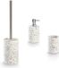 Zeller Badkamer/toilet set - 3 stuks - wit - terrazzo design - keramiek