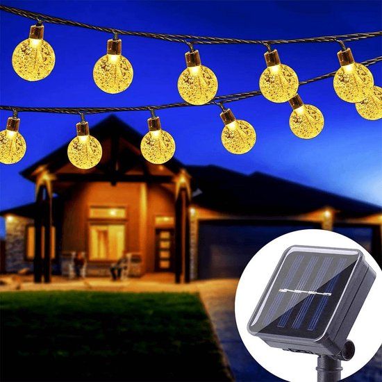 RexTech Solar Lichtsnoer Bubble - 7m - Warm Wit - 50 LED Lampjes - Zonne-energie