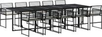 vidaXL 11-delige tuinset met kussens poly rattan zwart