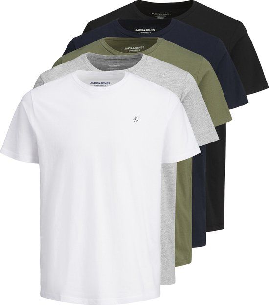 JACK & JONES JORJXJ TEE SS CREW NECK 5PK MP NOOS Men's T-Shirt - White - Size M