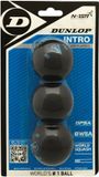 Dunlop INTRO - Squashballen beginner - 3bal blister - zwart