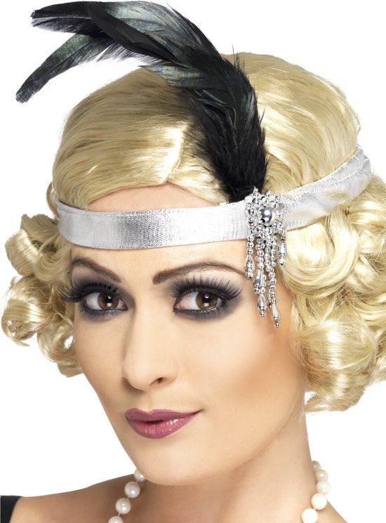 Silver Satin Charleston Headband - Silver Satin