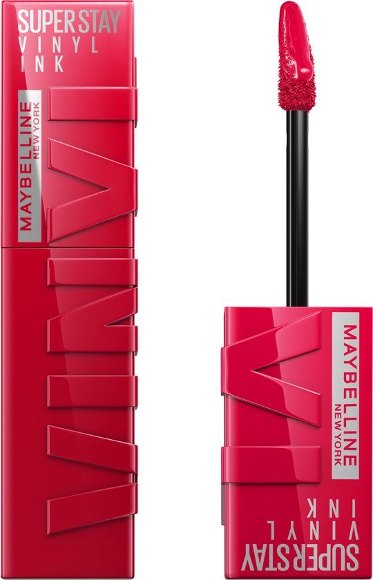 Maybelline New York SuperStay Vinyl Ink Lipstick - 50 Wicked - Red - Long-lasting - 4.2 ml