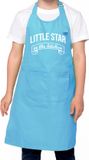 Bellatio Decorations Little star in the kitchen keukenschort blauw voor jongens en meisjes