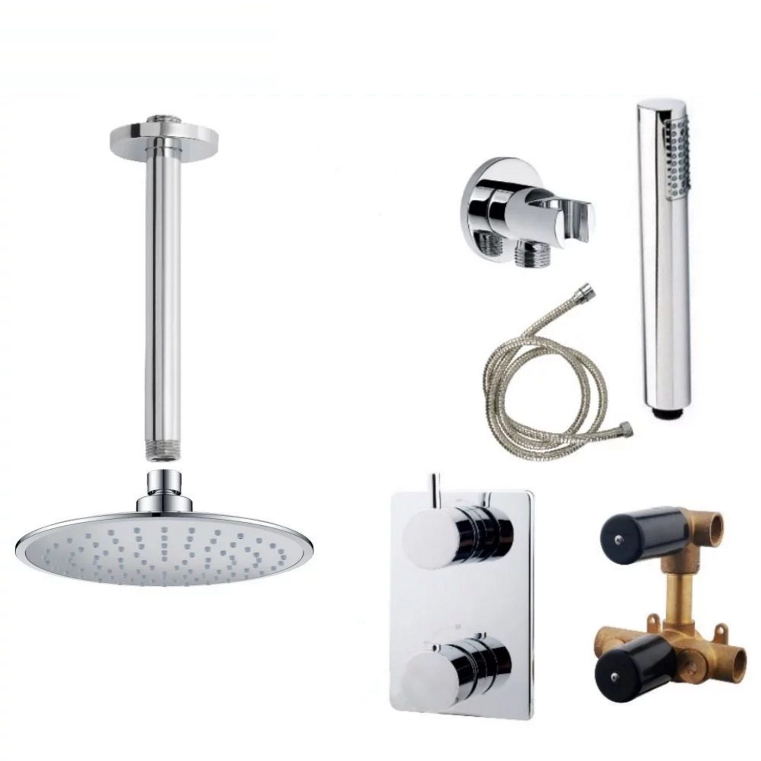 Wiesbaden Caral Regendouche Set 01 - Chroom - Messing