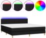 vidaXL Boxspringbed met matras en LED-verlichting, zwart, 160x200 cm, gestoffeerd