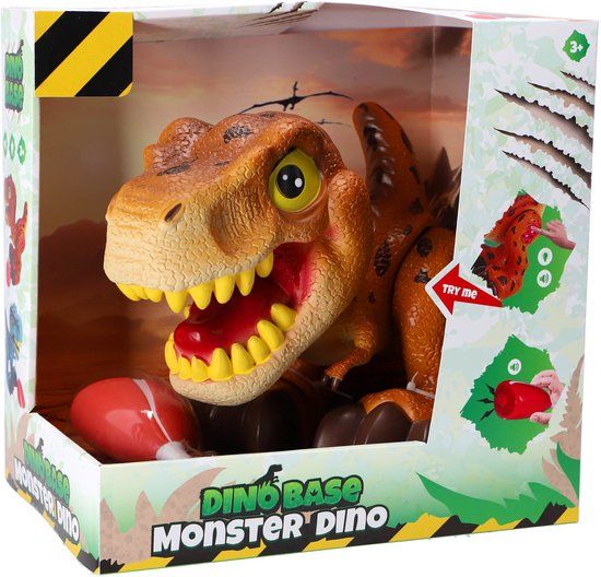 Dino Base dinosaurus speelfiguur bruin groot