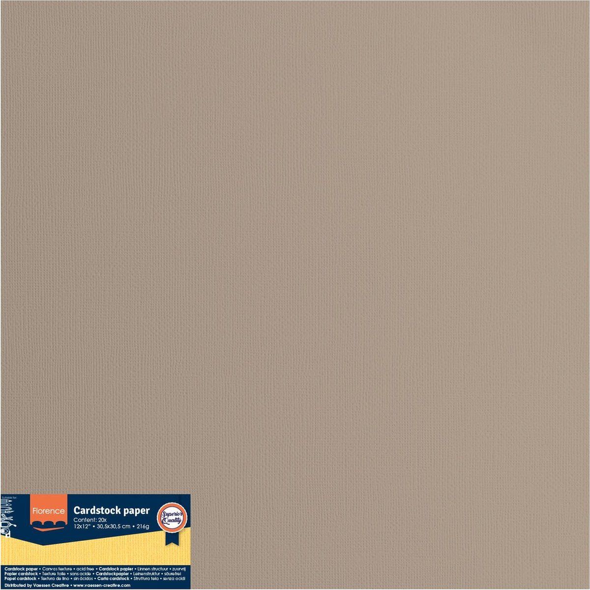 Florence Cardstock - Stone - 305x305mm - Ruwe textuur - 216g - 8716052200863