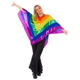 Amscan 9918543 - Unisex Rainbow Poncho Volwassenen Festival Fancy Dress Kostuum - One Size