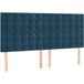 Tête de lit bleu foncé 180 x 5 x 118/128 cm velours