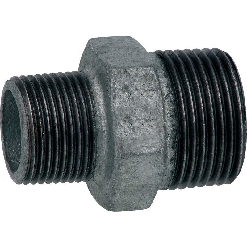 Verloopnippel nr. 245 verzinkt 1" x 1/2"