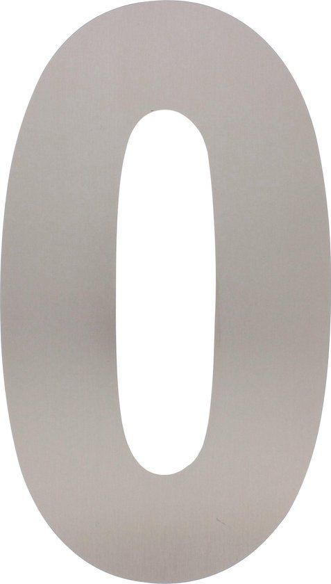 Intersteel Huisnummer 0 XXL - 50 cm - RVS Geborsteld