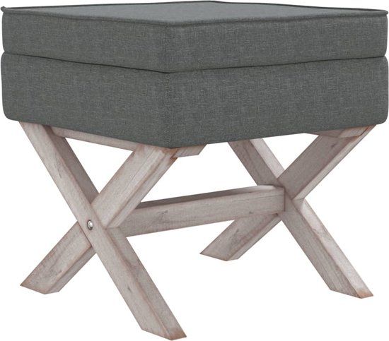 vidaXL Opbergkruk - 45x45x49 cm - Stof - Donkergrijs