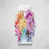 Homemania Wandfoto Zebra-5 dieren per woonkamer, meerkleurig, 100 x 3 x 60 cm, HM205PKNV-62, polyester, hout