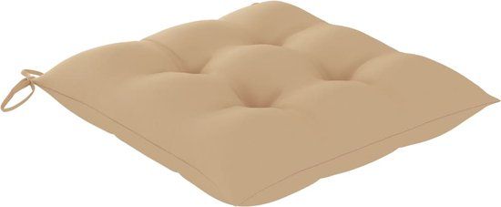 VidaXL Tuinstoel Terras Gecapitonneerde zitting Acaciahout Beige