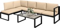 Outsunny Garden Sofa Set - Metaal, Polyester - Khaki