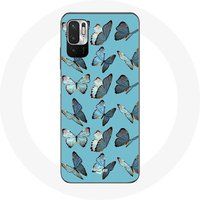 Maniacase Hoesje voor Xiaomi Redmi Note 10 5G Vlinders Blauwe achtergrond
