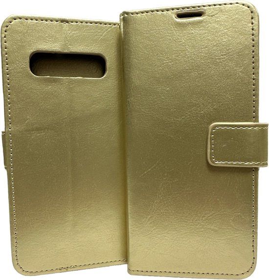 ZT Accessoires Book Case for Samsung Galaxy S10 - Gold - Wallet Case