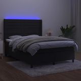 Maison Exclusive - Boxspringbed met matras en LED-verlichting, noir, 140x190 cm, velours