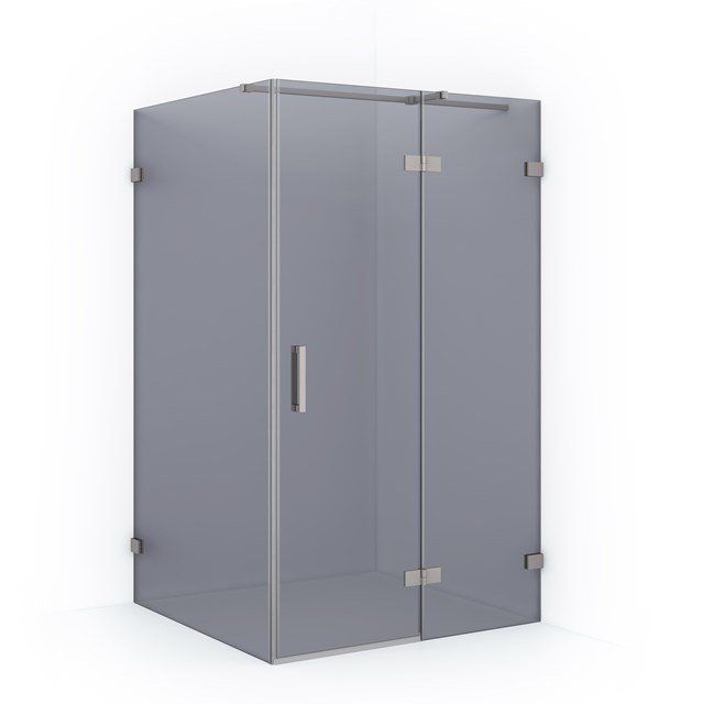 Maxaro Douchecabine Diamond 120x110cm 8mm Rookglas Geborsteld RVS