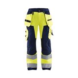 Blåkläder Dames werkbroek High Vis met spijkerzakken 7156-1811 - High Vis Geel/Marineblauw - D21