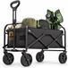 Avalo Chariot pliable compact - 80L et 90kg de capacité de charge - Chariot avec roues à 360° - Noir