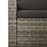 vidaXL 9-delige Loungeset met kussens, polyrattan, grijs