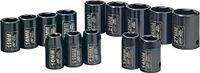 Ingersoll Rand SK4M14N 1/2-inch drive metrische diepe slagringsleutelset, chroomstaal, duurzaam, zwarte afwerking voor hoge prestaties, 14 stuks
