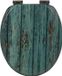 Merkloos Toiletbril Shabby Chic I/turquoise-bruin Hout Souple-fermeture