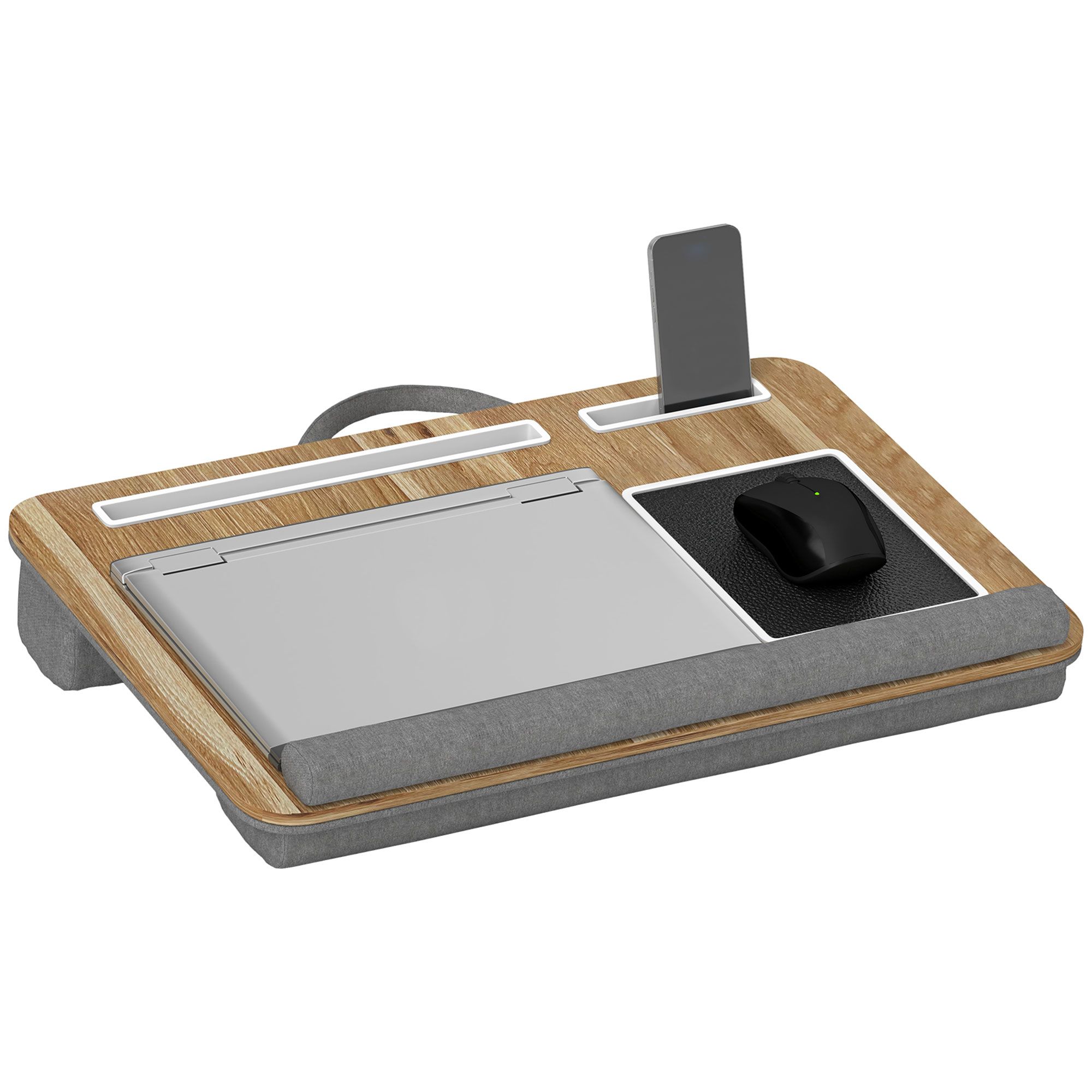 Homcom laptopstandaard met eikenhouten polssteunkussen