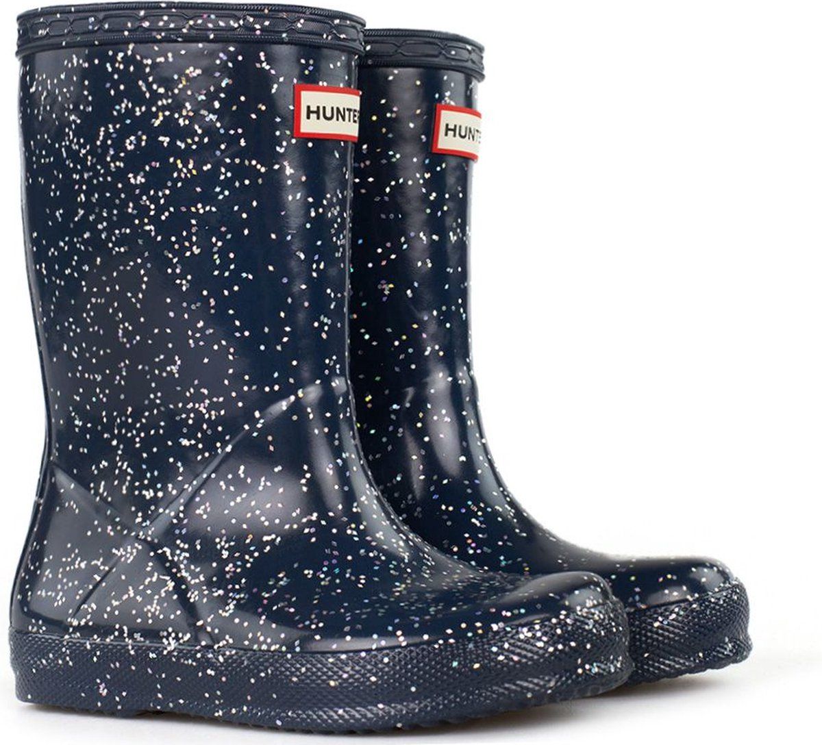 Hunter Kids Regenlaarsjes Donkerblauw Glitter - 25.5