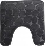 Urban Living WC badmat tapijt - memory foam - antraciet - 49 x 49 cm