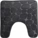Urban Living WC badmat tapijt - memory foam - antraciet - 49 x 49 cm