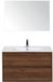 BES LED Porto Badmeubelset 90 cm - Walnoot - Keramische Wastafel Wit Slim met Spiegel