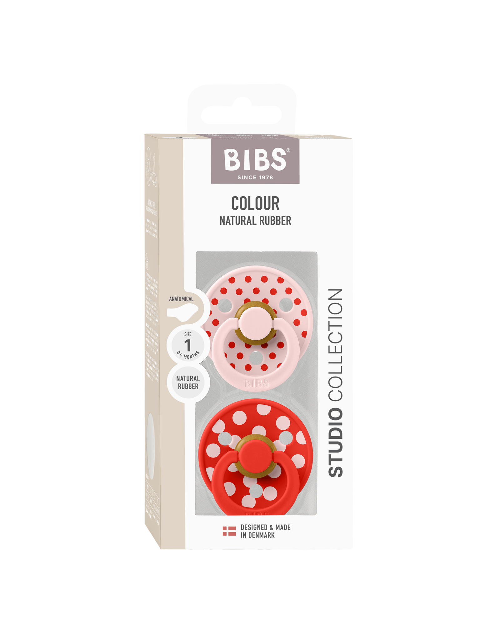 BIBS Fopspeen BIBS Polka Latex Blossom Candy 2stk 0-6 mnd