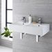 Hudson Reed Halwell Double Countertop Basin Modern 82cm x 42cm White with Overflow