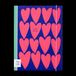 Pepa Lani carnet A5 Fleur Rose sur cœurs fantaisie bleus