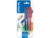 Pilot Frixion Balpen met bal voor fijne lijntjes drievoudig zwart/blauw/rood