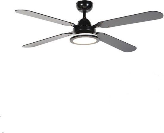 QAZQA Fanattic - Black LED Ceiling Fan with Light | Ø 1330 mm - Living Room, Bedroom, Kitchen