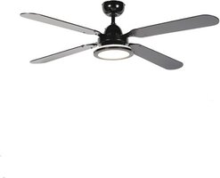 QAZQA Fanattic - Black LED Ceiling Fan with Light | Ø 1330 mm - Living Room, Bedroom, Kitchen