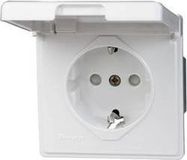 Kopp 119102080 Arktis Wandcontactdoos met randaarde spatwaterdicht Wit 1 stuk(s)