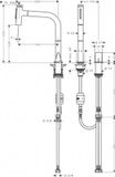 Hansgrohe M71 - Metris Select keukenkraan met uittrekbare handdouche, 2-gats, RVS look