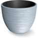 PROSPERPLAST Pot de fleurs FURU, avec structure nervurée, rond. (Gris clair, 445x569)