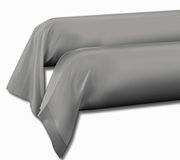 Set Home Linge Passion Set van 2 kussenslopen voor nekrol, 100% katoen, lichtgrijs, 85 x 185 cm