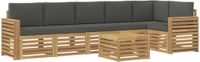 vidaXL Buiten bank set 7-delig Wit en antracietkleurig Polyester