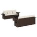 vidaXL Loungeset met kussens, polyrotan, bruin