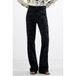 Desigual regular waist flared broek met print - zwart