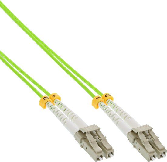InLine 1m OM5 LC Duplex Fiber Patch Cable - Green