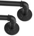 Tringle à rideau réglable, de 88 à 266 cm, noire, en métal, lot de 2
